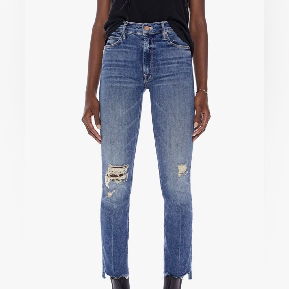 Mother denim Pixie Dazzler ankle fray